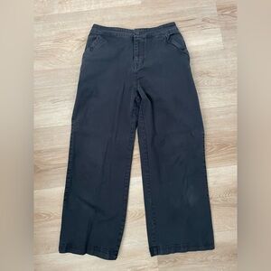Pact black wide leg crop pants